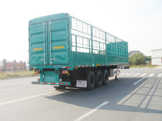 5-2 Tri-axle Warehouse gate-transport semi-trailer green.JPG